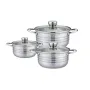 Набір каструль Rainberg RB-604 6 предметів, набір кухонного неіржавкого посуду з кришками