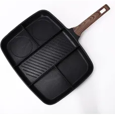 Універсальна сковорода з п'ятьма розділеними секціями й антипригарним покриттям