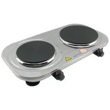 Плита електрична Rainberg RB-007 настільна двокомфоркова 3500 Вт + 5 режимів роботи Сіра