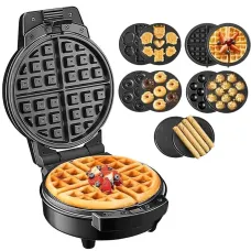 Мультипекар 5в1, 600 Вт, Sokany SK-08105/Електрична вафельниця для бельгійських вафель/Метимейкер