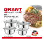 Набір каструль із кришками з неіржавкої сталі на 8 предметів Grand GR-7020 Набір кухонного посуду
