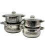 Набір каструль із кришками з неіржавкої сталі на 8 предметів Grand GR-7020 Набір кухонного посуду