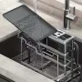 Кухонний органайзер із підставкою для зберігання ножів кришок приладів і обробних дос27,5×23,5×18 см, неіржавка сталь, сірий