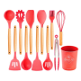 Силіконовий кухонний набір приладдя з відерцем 12 предметів. Набір кухарів із силікону ZP-036B