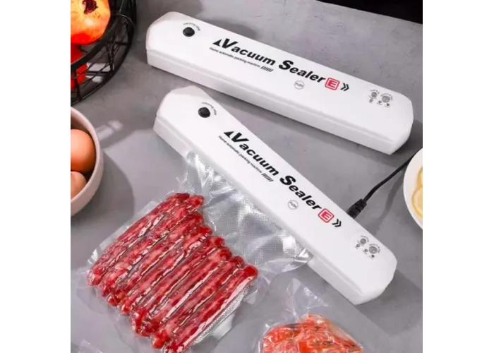 Вакуумний пакувальник продуктів білій Vacuum Sealer кухонний вакууматор для дому