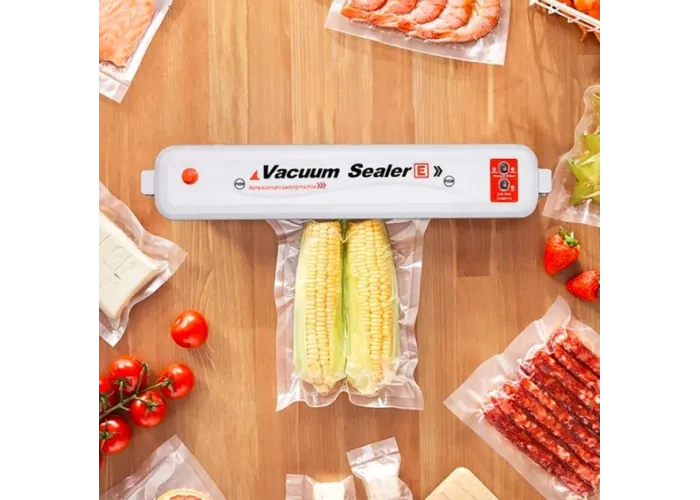 Вакуумний пакувальник продуктів білій Vacuum Sealer кухонний вакууматор для дому