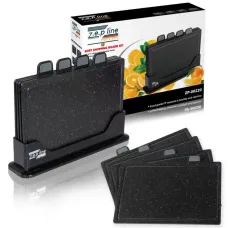 Набір обробних дощок Zepline ZP-00220 Чорний — 5 предметів із підставкою