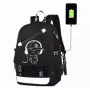 Водонепроницаемый рюкзак мusic с USB светящийся в темноте черный