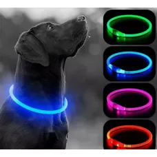 Світлодіодний вологостійкий нашийник для собак USB Размер М - 40 см