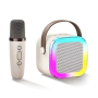 Караоке Светодиодный беспроводной на 2 Микрофона, аудио микрофон детское караоке SPEAKER K12