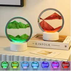 Настольная LED лампа ночник Песочные часы 3D "Moving Sands Capes" USB Ночной светильник