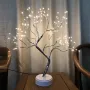 Лед Светильник Ночник Дерево Бонсай Серебристого Цвета с Теплым Светом USB + 3AA