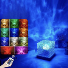 Ночник проектор КУБ с проекцией воды Настольная RGB лампа с эффектом водяной волны