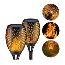Водонепроникний ліхтар 80 см з ефектом полум'я Solar flame led light sensor activated