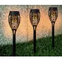 Садовий ліхтар-факел 22 см на сонячній батареї Вуличний ліхтар з ефектом полум'я