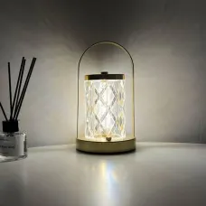 Портативная металлическая настольная LED лампа D15 Аккумуляторная лампа с сенсорным управлением