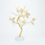 Настольная светодиодная лампа Дерево серебристое с листьями USB + батарейки AA 3шт
