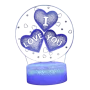 3D Нічник у формі серця з написом I Love You Приліжкова лампа LED 7 кольорів світіння