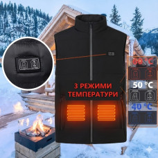 Жилетка с подогревом с воротником Размера L Жилетка с 9 зонами обогрева и 3 режимами регулировки температуры