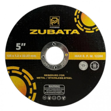 Круг відрізний по металу ZUBATA d125x1,2x22,2 мм.