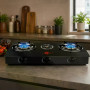Газовая плита Hoffmans HM-9101 на 3 конфорки • Настольная стеклянная газовая варочная панель с автоподжигом и латунными горелками