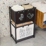 Кошик для білизни SKLM-24 чорний 97×57×28 см на 3 секції