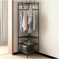 Кутова підлогова вішалка-стелаж Corner rack ∙ Стійка з поперечиною для вішалок до передпокою