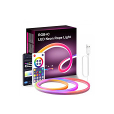 Неонова світлодіодна стрічка LED Neon Strip 5 м · Неоновий RGB гнучкий шнур з керуванням від телефону