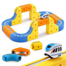 Магнітний конструктор-поїзд Magnetic DIY Rail Car WX2701 66 деталей