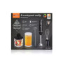 Занурювальний блендер Domotec 314B 5 в 1 чорний 800 Вт • Ручний кухонний блендер з подрібнювачем, вінчиком і мірною склянкою