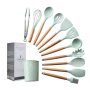 Набір кухонного приладдя Kitchen Set, 12 предметів ∙ Силіконові аксесуари для кухні з підставкою