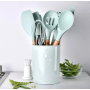 Набір кухонного приладдя Kitchen Set, 12 предметів ∙ Силіконові аксесуари для кухні з підставкою