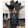 Набір кухонного приладдя Kitchen Set, 12 предметів ∙ Силіконові аксесуари для кухні з підставкою