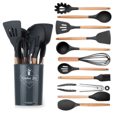 Набір кухонного приладдя Kitchen Set, 12 предметів ∙ Силіконові аксесуари для кухні з підставкою