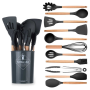 Набір кухонного приладдя Kitchen Set, 12 предметів ∙ Силіконові аксесуари для кухні з підставкою