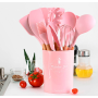 Набір кухонного приладдя Kitchen Set, 12 предметів ∙ Силіконові аксесуари для кухні з підставкою