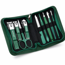 Манікюрний набір AND ES-09A 9 предметів • Манікюрно-педикюрний набір 9PCS Nail Clipper із нержавіючої сталі в дорожньому футлярі