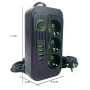 Мережевий фільтр Power Socket F09U 2500 Вт 2 м чорний • Подовжувач Power Socket F09U на 3 розетки з 4 USB, PD Type-C і вимикачем