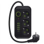 Мережевий фільтр Power Socket F09U 2500 Вт 2 м чорний • Подовжувач Power Socket F09U на 3 розетки з 4 USB, PD Type-C і вимикачем