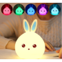 Дитячий світильник – нічник Зайчик LED Rabbit Soft Touch силіконовий із вбудованим акумулятором ∙ 7 режимів свічіння