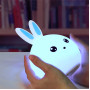 Дитячий світильник – нічник Зайчик LED Rabbit Soft Touch силіконовий із вбудованим акумулятором ∙ 7 режимів свічіння
