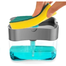 Кухонний диспенсер - органайзер для губки Soap Pump Caddy з дозатором миючого засобу, 380 мл