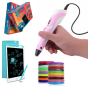 3D Pen-6 Великий набір для творчості 3Д ручка з LCD дисплеєм, графічний планшет, 100 м пластику та трафарети в комплекті