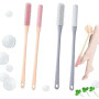 Щітка для миття ніг Foot washing brush 035 • Багатофункціональна щітка для стоп і між пальцями з довгою ручкою 40 см для ванної