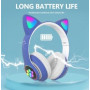 Дитячі бездротові навушники Bluetooth з LED котячими вушками котика Cat 28