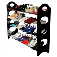 Полиця для взуття органайзер Amazing Stackable Shoe Rack ∙ Стійка - етажерка взуттєва на 4 полиці