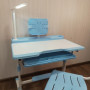 Дитяча парта зі стільцем регульована з лампою та підставкою для книг 26X-152 80×58 см синя