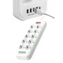 Мережевий подовжувач-фільтр PNS-02/D10 білий 5 м з LED-індикатором, 4 USB і PD Type-C