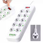 Мережевий подовжувач-фільтр PNS-02/D10 білий 5 м з LED-індикатором, 4 USB і PD Type-C