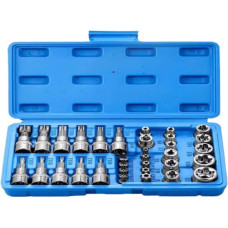 Набір головок New Tools DT-454 34 предмети • Набір торцевих головок New Tools DT-454 Torx та E-Torx 3/8″ у кейсі